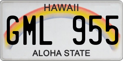 HI license plate GML955