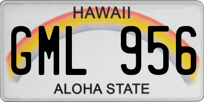 HI license plate GML956