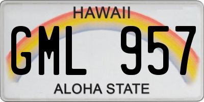 HI license plate GML957