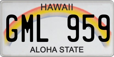 HI license plate GML959
