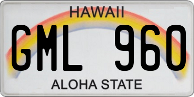 HI license plate GML960