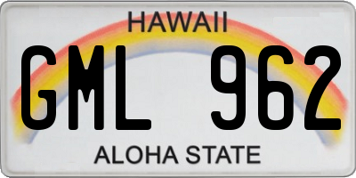 HI license plate GML962
