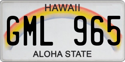 HI license plate GML965