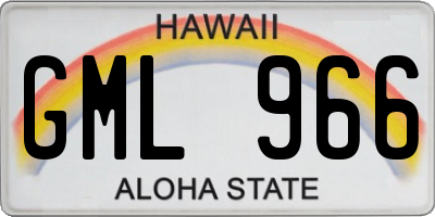 HI license plate GML966
