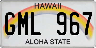 HI license plate GML967