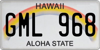 HI license plate GML968