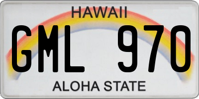 HI license plate GML970