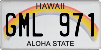 HI license plate GML971