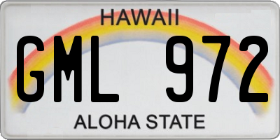 HI license plate GML972