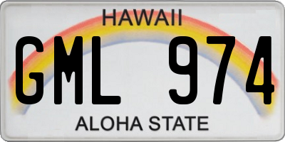 HI license plate GML974