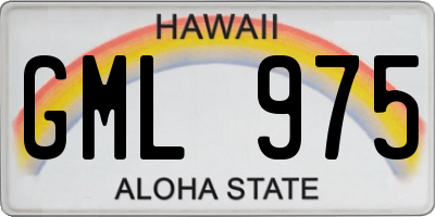 HI license plate GML975