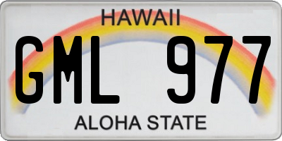 HI license plate GML977