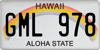 HI license plate GML978