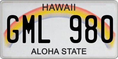 HI license plate GML980