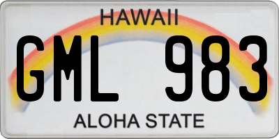 HI license plate GML983