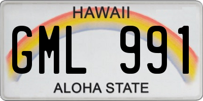 HI license plate GML991