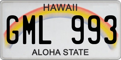 HI license plate GML993