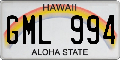HI license plate GML994