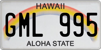 HI license plate GML995