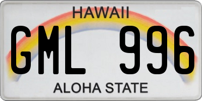 HI license plate GML996