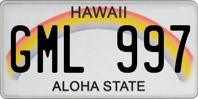 HI license plate GML997