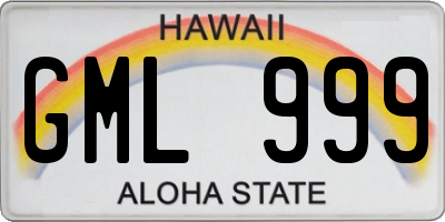 HI license plate GML999