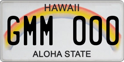 HI license plate GMM000