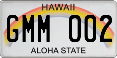 HI license plate GMM002