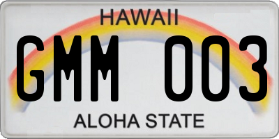 HI license plate GMM003