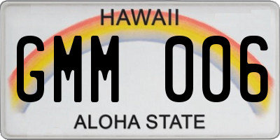 HI license plate GMM006