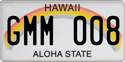 HI license plate GMM008