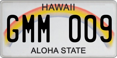 HI license plate GMM009