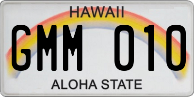 HI license plate GMM010