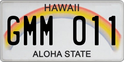 HI license plate GMM011