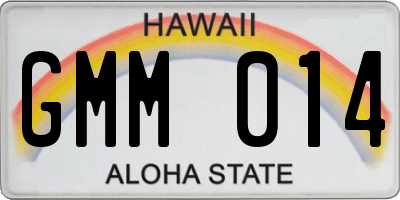 HI license plate GMM014