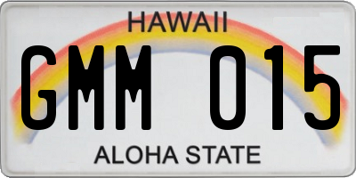 HI license plate GMM015
