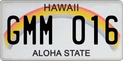 HI license plate GMM016