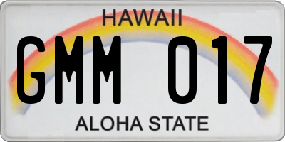 HI license plate GMM017