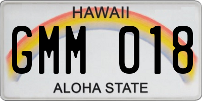 HI license plate GMM018
