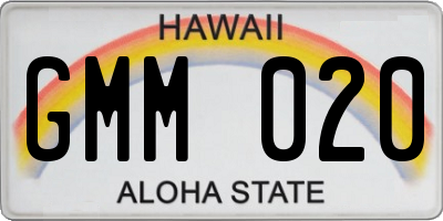HI license plate GMM020