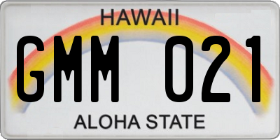 HI license plate GMM021