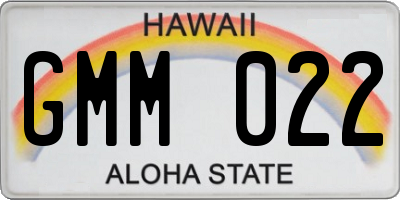 HI license plate GMM022