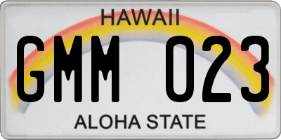 HI license plate GMM023