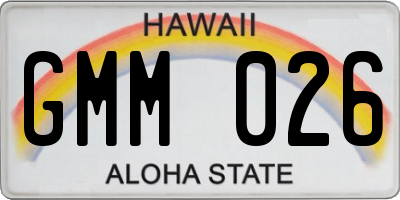 HI license plate GMM026