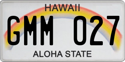 HI license plate GMM027