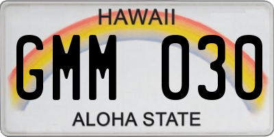 HI license plate GMM030