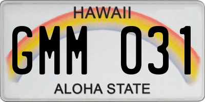 HI license plate GMM031