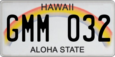 HI license plate GMM032