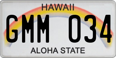 HI license plate GMM034