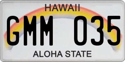 HI license plate GMM035